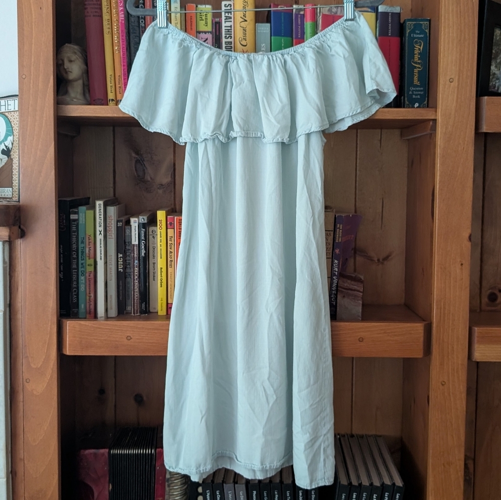 Light blue off the shoulder Mini Dress